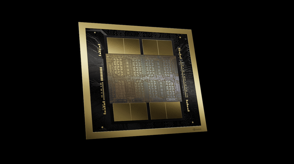 Giant golden and black AI chip