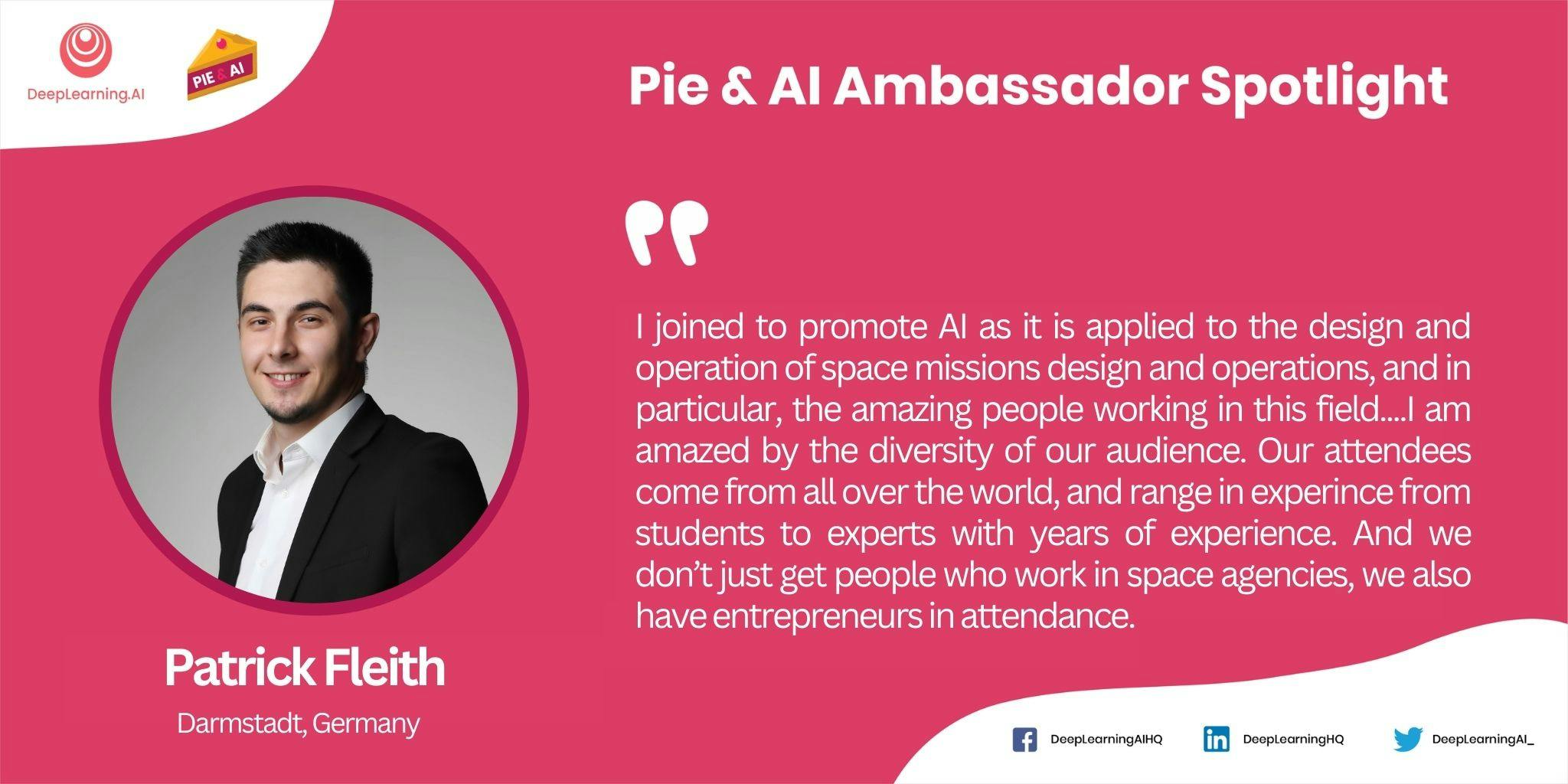 2022 Pie & AI Ambassador Spotlight: Patrick Fleith